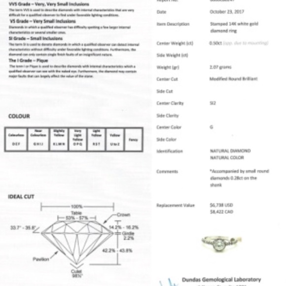 14k White Gold Diamond Halo Ring .50 Carats Bridal - Picture 5 of 5